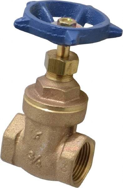 Legend Valve - 3/4" Pipe, Threaded Bronze Solid Wedge Stem Gate Valve - 200 WOG, 125 WSP, Screw-In Bonnet - Apex Tool & Supply
