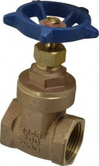 Legend Valve - 1" Pipe, Threaded Bronze Solid Wedge Stem Gate Valve - 200 WOG, 125 WSP, Screw-In Bonnet - Apex Tool & Supply