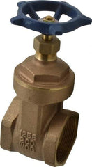 Legend Valve - 2" Pipe, Threaded Bronze Solid Wedge Stem Gate Valve - 200 WOG, 125 WSP, Screw-In Bonnet - Apex Tool & Supply