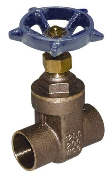 Legend Valve - 2-1/2" Pipe, Soldered Bronze Solid Wedge Stem Gate Valve - 200 WOG, 125 WSP, Screw-In Bonnet - Apex Tool & Supply