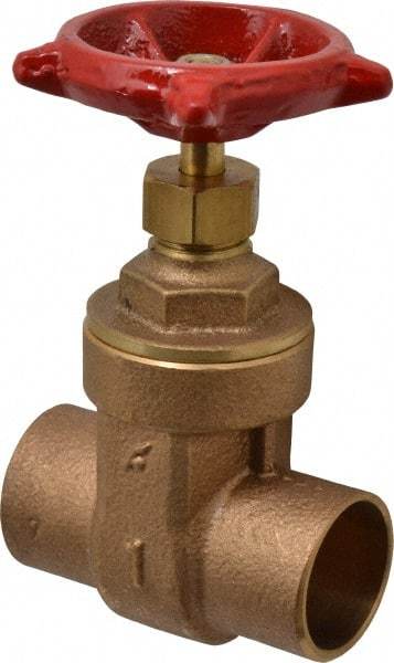 Legend Valve - 1" Pipe, Soldered Bronze Solid Wedge Stem Gate Valve - 200 WOG, 125 WSP, Screw-In Bonnet - Apex Tool & Supply