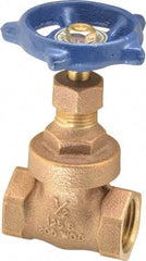 Legend Valve - 1/2" Pipe, Threaded Bronze Solid Wedge Stem Gate Valve - 200 WOG, 125 WSP, Screw Over Bonnet - Apex Tool & Supply