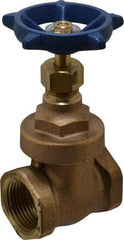Legend Valve - 1" Pipe, Threaded Bronze Solid Wedge Stem Gate Valve - 200 WOG, 125 WSP, Screw Over Bonnet - Apex Tool & Supply