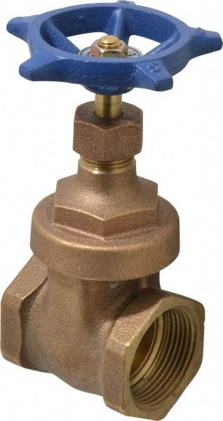 Legend Valve - 1-1/4" Pipe, Threaded Bronze Solid Wedge Stem Gate Valve - 200 WOG, 125 WSP, Screw Over Bonnet - Apex Tool & Supply