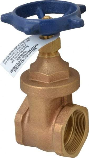 Legend Valve - 2" Pipe, Threaded Bronze Solid Wedge Stem Gate Valve - 200 WOG, 125 WSP, Screw Over Bonnet - Apex Tool & Supply