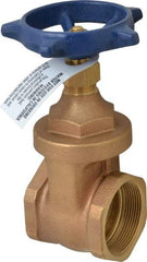 Legend Valve - 2" Pipe, Threaded Bronze Solid Wedge Stem Gate Valve - 200 WOG, 125 WSP, Screw Over Bonnet - Apex Tool & Supply