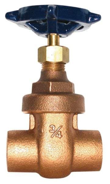 Legend Valve - 1-1/2" Pipe, Soldered Bronze Solid Wedge Stem Gate Valve - 200 WOG, 125 WSP, Screw Over Bonnet - Apex Tool & Supply