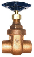 Legend Valve - 1-1/2" Pipe, Soldered Bronze Solid Wedge Stem Gate Valve - 200 WOG, 125 WSP, Screw Over Bonnet - Apex Tool & Supply