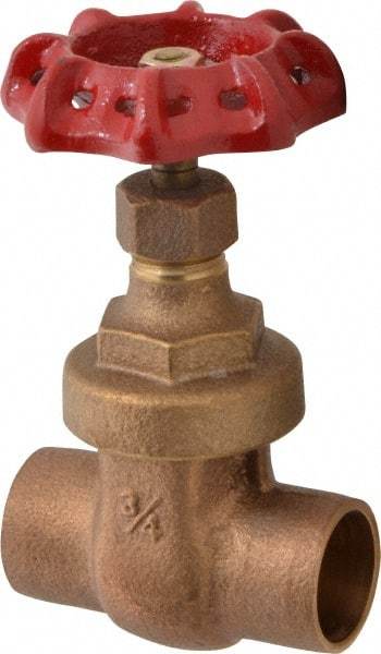 Legend Valve - 3/4" Pipe, Soldered Bronze Solid Wedge Stem Gate Valve - 200 WOG, 125 WSP, Screw Over Bonnet - Apex Tool & Supply