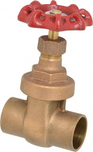 Legend Valve - 1" Pipe, Soldered Bronze Solid Wedge Stem Gate Valve - 200 WOG, 125 WSP, Screw Over Bonnet - Apex Tool & Supply