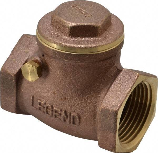 Legend Valve - 1" Brass Check Valve - Inline, FNPT x FNPT, 200 WOG - Apex Tool & Supply