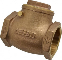 Legend Valve - 2" Brass Check Valve - Inline, FNPT x FNPT, 200 WOG - Apex Tool & Supply