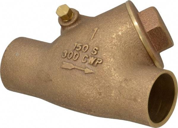 Legend Valve - 1" Bronze Check Valve - Y-Pattern, Soldered x Soldered, 300 WOG - Apex Tool & Supply