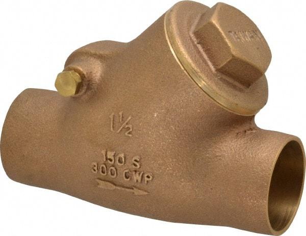 Legend Valve - 1-1/2" Bronze Check Valve - Y-Pattern, Soldered x Soldered, 300 WOG - Apex Tool & Supply