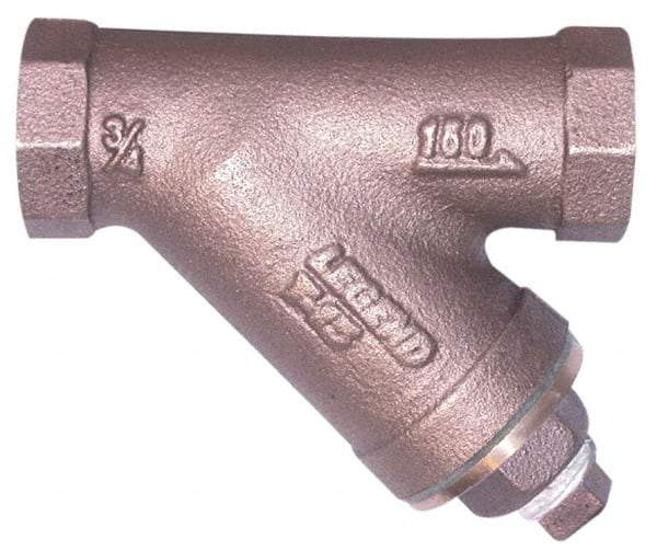 Legend Valve - 3/8" Pipe, Female NPT Ends, Lead Free Bronze Y-Strainer - 2 psi Pressure Rating, 300 psi WOG Rating, 150 psi WSP Rating - Apex Tool & Supply