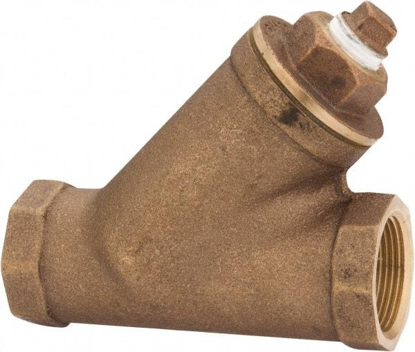 Legend Valve - 1-1/4" Pipe, FNPT Ends, Bronze Y-Strainer - 300 psi WOG Rating, 150 psi WSP Rating - Apex Tool & Supply