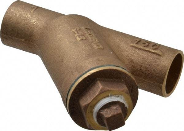 Legend Valve - 1" Pipe, Solder Ends, Bronze Y-Strainer - 300 psi WOG Rating, 150 psi WSP Rating - Apex Tool & Supply