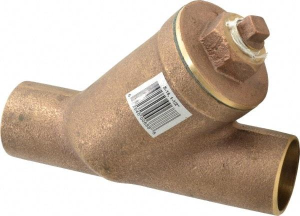 Legend Valve - 1-1/2" Pipe, Solder Ends, Bronze Y-Strainer - 300 psi WOG Rating, 150 psi WSP Rating - Apex Tool & Supply
