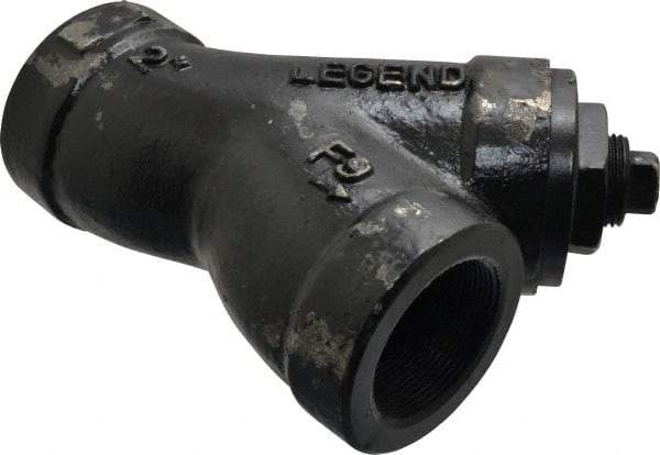 Legend Valve - 2" Pipe, FNPT Ends, Cast Iron Y-Strainer - 500 psi WOG Rating, 250 psi WSP Rating - Apex Tool & Supply