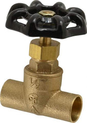 Legend Valve - 1/2" Pipe, 125 psi WOG Rating, Brass, Stop Valve - Handwheel Handle, Soldered x Soldered End Connections - Apex Tool & Supply