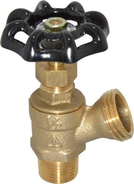 Legend Valve - 1/2 Inch Pipe, Brass, MNPT x GHT End Connection, Boiler Drain Valve - 125 psi WOG Rating, Handwheel Handle - Apex Tool & Supply