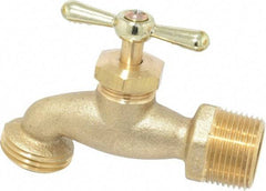Legend Valve - 3/4" Pipe, 125 psi WOG Rating, Brass Hose Bibb, Stop Valve - Tee Handle, MNPT x GHT End Connections - Apex Tool & Supply