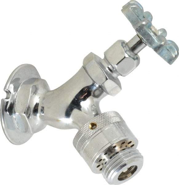 Legend Valve - 3/4" Pipe, Chrome Plated Brass Sillcock with Vacuum Breaker - Handwheel Handle, FNPT x GHT End Connections, 125 psi WOG Rating - Apex Tool & Supply