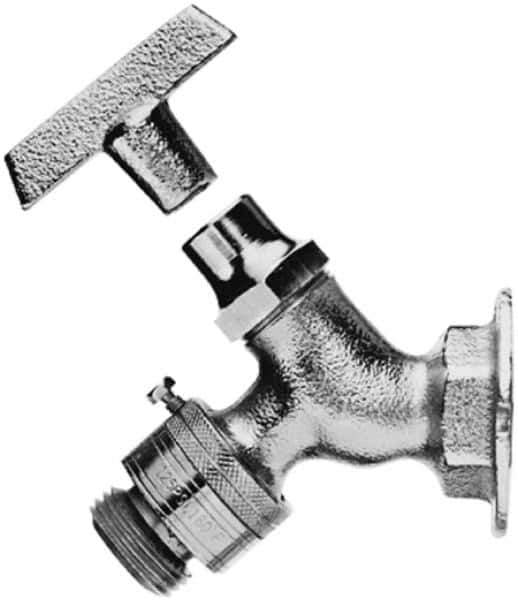 Legend Valve - 1/2" Pipe, Chrome Plated Brass Sillcock with Vacuum Breaker - Loosekey Handle, FNPT x GHT End Connections, 125 psi WOG Rating - Apex Tool & Supply