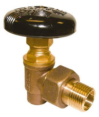 Legend Valve - 1/2" Pipe, 60 psi WOG Rating, Soldered x Male Union End Connections, Handwheel Hot Water Angle Radiator Valve - Bronze - Apex Tool & Supply