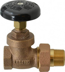 Legend Valve - 3/4" Pipe, 200 psi WOG Rating, FNPT x Male Union End Connections, Handwheel Steam Gate Radiator Valve - 125 psi Steam Pressure Rating, Bronze - Apex Tool & Supply