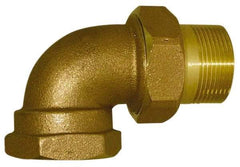 Legend Valve - 1/2" Pipe, 60 psi WOG Rating, FNPT x Male Union End Connections, Union Elbow Radiator Valve - 15 psi Steam Pressure Rating, Bronze - Apex Tool & Supply