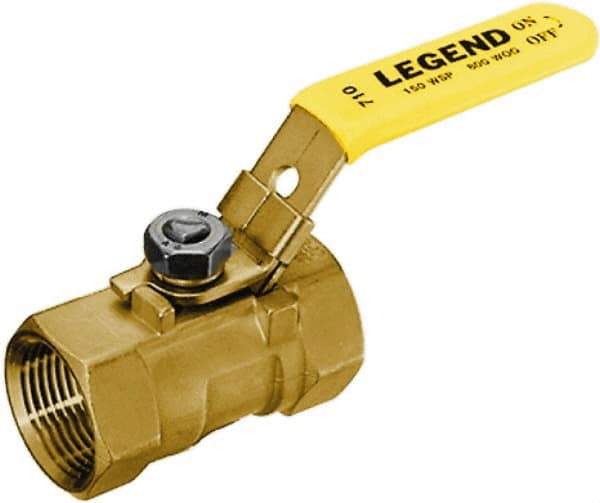 Legend Valve - 1-1/4" Pipe, Standard Port, Stainless Steel Standard Ball Valve - 1 Piece, Inline - One Way Flow, FNPT x FNPT Ends, Locking Lever Handle, 800 WOG, 150 WSP - Apex Tool & Supply
