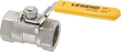 Legend Valve - 1" Pipe, Standard Port, Stainless Steel Standard Ball Valve - 1 Piece, Inline - One Way Flow, FNPT x FNPT Ends, Locking Lever Handle, 800 WOG, 150 WSP - Apex Tool & Supply