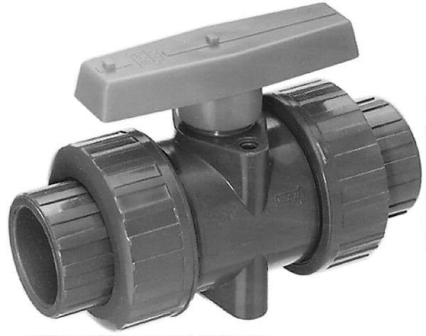Legend Valve - 4" Pipe, Full Port, PVC True Union Design Ball Valve - Inline - One Way Flow, Solvent x Solvent Ends, Tee Handle, 150 WOG - Apex Tool & Supply