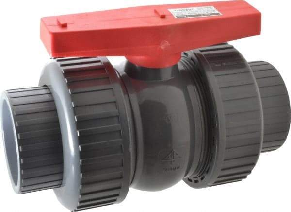 Legend Valve - 3" Pipe, Full Port, PVC True Union Design Ball Valve - Inline - One Way Flow, Solvent x Solvent Ends, Tee Handle, 150 WOG - Apex Tool & Supply