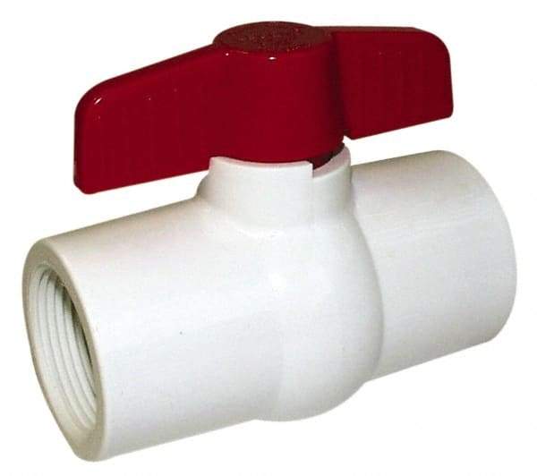 Legend Valve - 2-1/2" Pipe, Full Port, PVC Miniature Ball Valve - Inline - One Way Flow, FNPT x FNPT Ends, Tee Handle, 150 WOG - Apex Tool & Supply