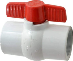 Legend Valve - 2" Pipe, Full Port, PVC Miniature Ball Valve - Inline - One Way Flow, FNPT x FNPT Ends, Tee Handle, 150 WOG - Apex Tool & Supply