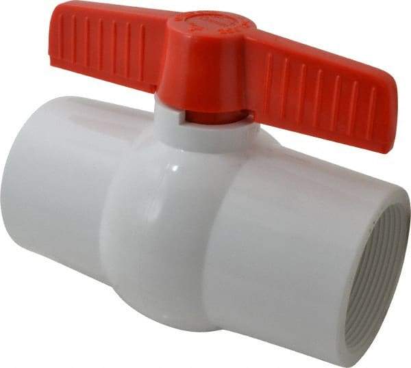 Legend Valve - 3" Pipe, Full Port, PVC Miniature Ball Valve - Inline - One Way Flow, FNPT x FNPT Ends, Tee Handle, 150 WOG - Apex Tool & Supply