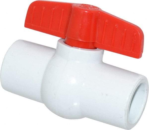 Legend Valve - 3/4" Pipe, Full Port, PVC Miniature Ball Valve - Inline - One Way Flow, Solvent x Solvent Ends, Tee Handle, 150 WOG - Apex Tool & Supply