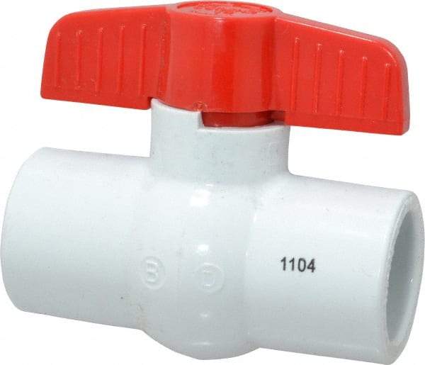 Legend Valve - 1" Pipe, Full Port, PVC Standard Ball Valve - Bi-Directional, Solvent x Solvent Ends, Tee Handle, 150 WOG - Apex Tool & Supply