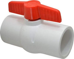 Legend Valve - 2-1/2" Pipe, Full Port, PVC Miniature Ball Valve - Inline - One Way Flow, Solvent x Solvent Ends, Tee Handle, 150 WOG - Apex Tool & Supply