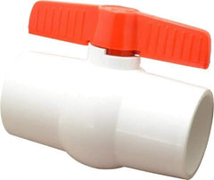 Legend Valve - 3" Pipe, Full Port, PVC Miniature Ball Valve - Inline - One Way Flow, Solvent x Solvent Ends, Tee Handle, 150 WOG - Apex Tool & Supply