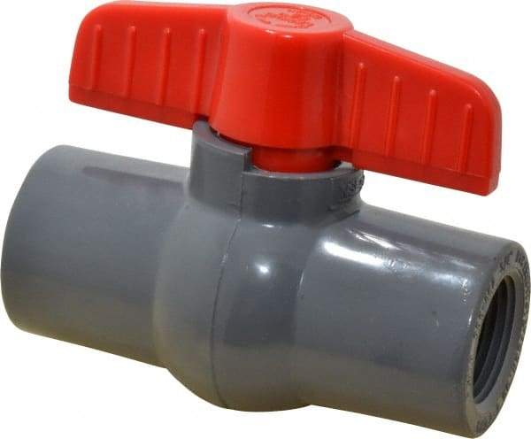 Legend Valve - 3/4" Pipe, Full Port, PVC Miniature Ball Valve - Inline - One Way Flow, FNPT x FNPT Ends, Tee Handle, 150 WOG - Apex Tool & Supply