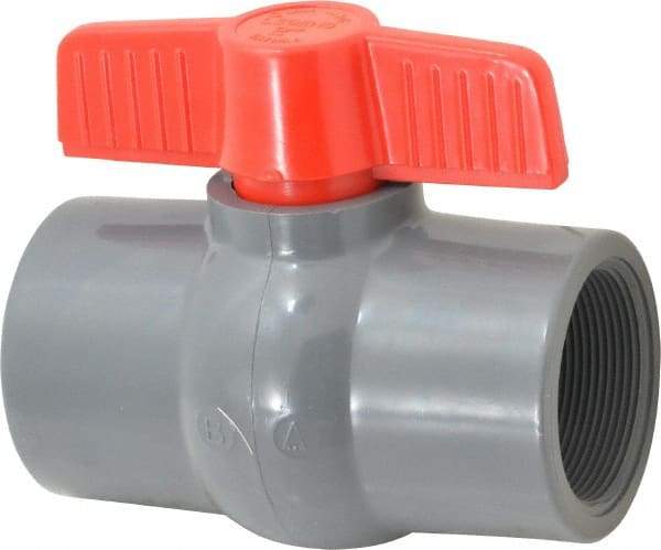 Legend Valve - 2" Pipe, Full Port, PVC Miniature Ball Valve - Inline - One Way Flow, FNPT x FNPT Ends, Tee Handle, 150 WOG - Apex Tool & Supply