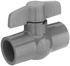 Legend Valve - 1/2" Pipe, Full Port, PVC Miniature Ball Valve - Inline - One Way Flow, Solvent x Solvent Ends, Tee Handle, 150 WOG - Apex Tool & Supply