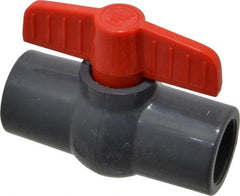 Legend Valve - 3/4" Pipe, Full Port, PVC Miniature Ball Valve - Inline - One Way Flow, Solvent x Solvent Ends, Tee Handle, 150 WOG - Apex Tool & Supply