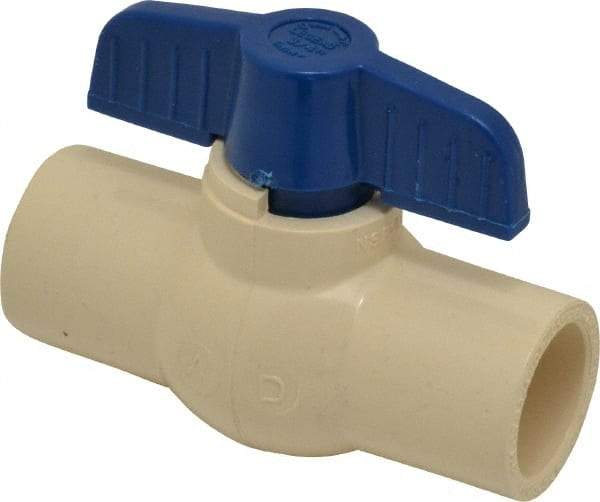 Legend Valve - 3/4" Pipe, Large Port, CPVC Miniature Ball Valve - Inline - One Way Flow, Solvent x Solvent Ends, Tee Handle, 150 WOG - Apex Tool & Supply
