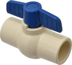 Legend Valve - 1" Pipe, Large Port, CPVC Miniature Ball Valve - Inline - One Way Flow, Solvent x Solvent Ends, Tee Handle, 150 WOG - Apex Tool & Supply