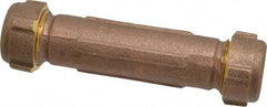 Legend Valve - 3/8" Pipe, 1/2" Copper Tube, Brass Compression Pipe Coupling - 125 psi WOG Rating - Apex Tool & Supply