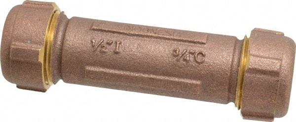 Legend Valve - 1/2" Pipe, 3/4" Copper Tube, Brass Compression Pipe Coupling - 125 psi WOG Rating - Apex Tool & Supply